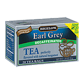 Bigelow Earl Grey decaffeinated tea perfectly flavored with natural bergamot, 20 tea bags Left Picture